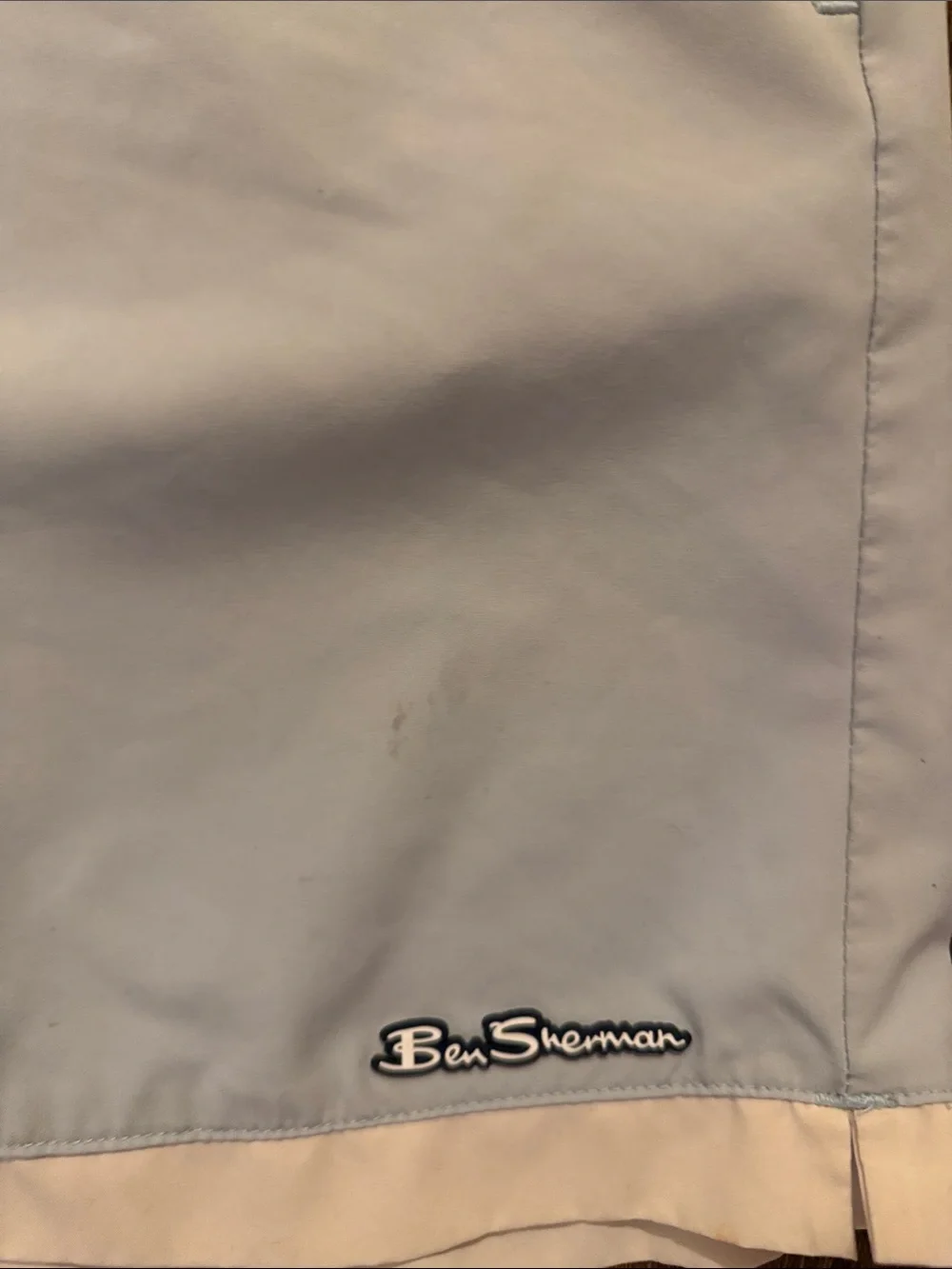 Ben Sherman Light Blue Swim Shorts with Blue Waistband and Pink Lining
